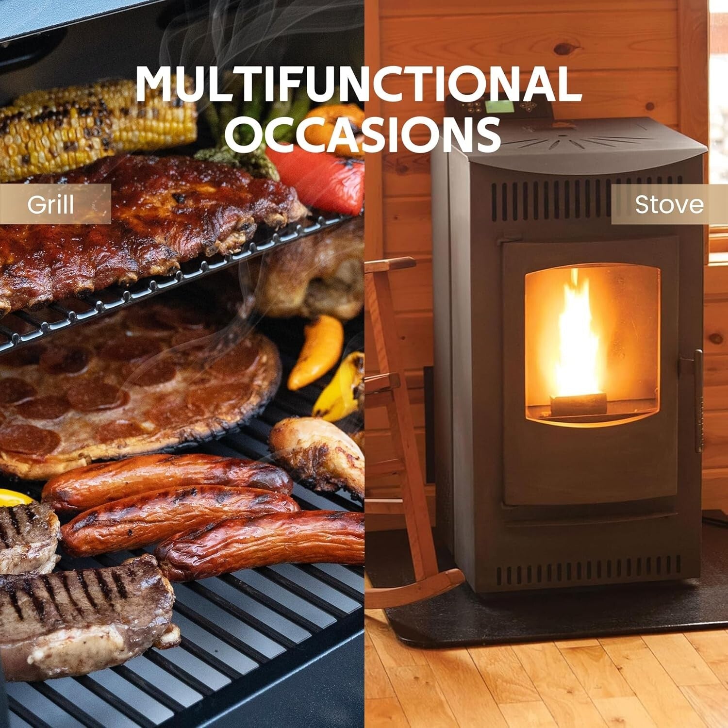 100% Natural Hardwood Wood Pellets for Smoker Grill - 20lbs - Flavorful & Clean