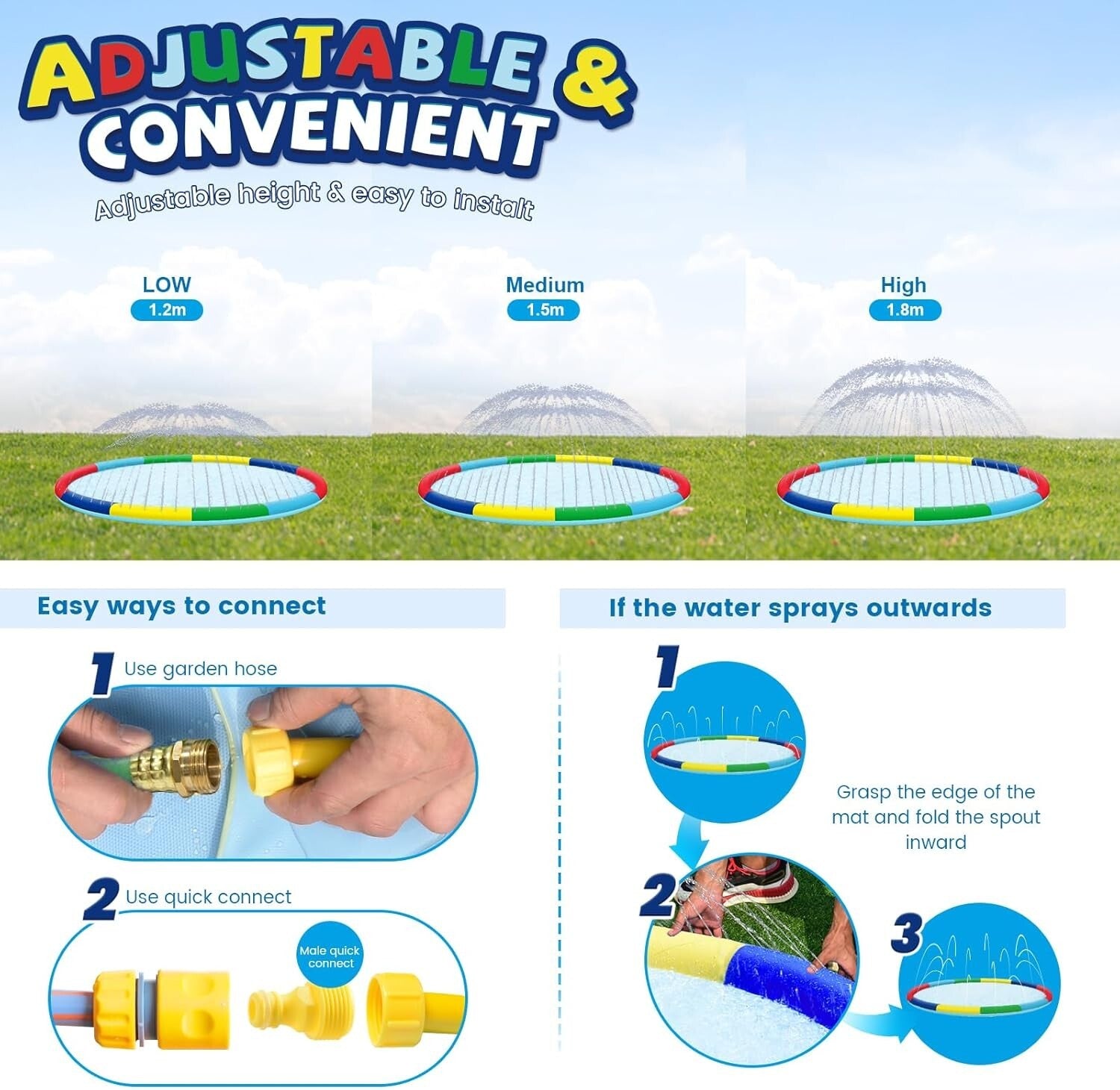 Oversized 16ft Baby Splash Pad with Customizable Water Spray for Summer Play