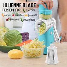 Load image into Gallery viewer, 5-Blade Vegetable Chopper - Hand Crank Grater with Suction Base for Fast Prep