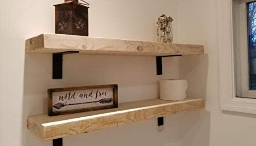 10" x 6" Matte Black Iron Shelf Brackets - 4-Pack for Industrial Style Shelving