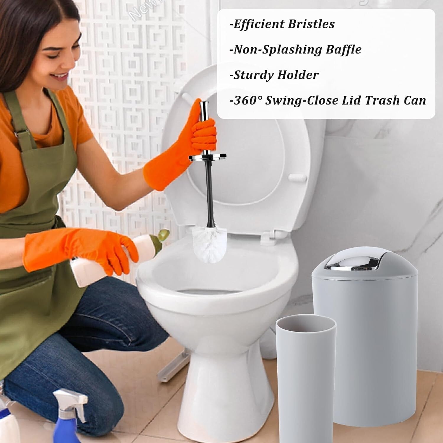 Durable Bathroom Decor 24PCS Set with Shower Curtain + Soft Microfiber Rugs