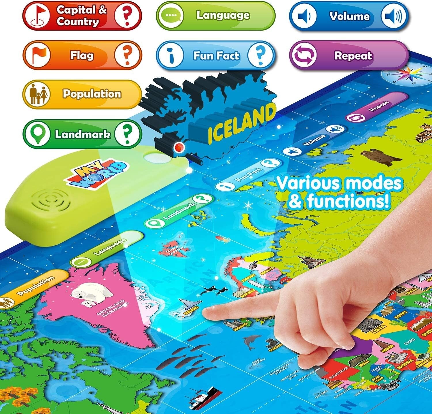 i-Poster My World: Educational Interactive Map for Ages 5-12 | Gift of Learning