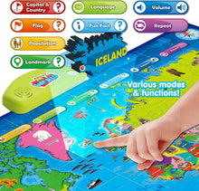Load image into Gallery viewer, i-Poster My World: Educational Interactive Map for Ages 5-12 | Gift of Learning