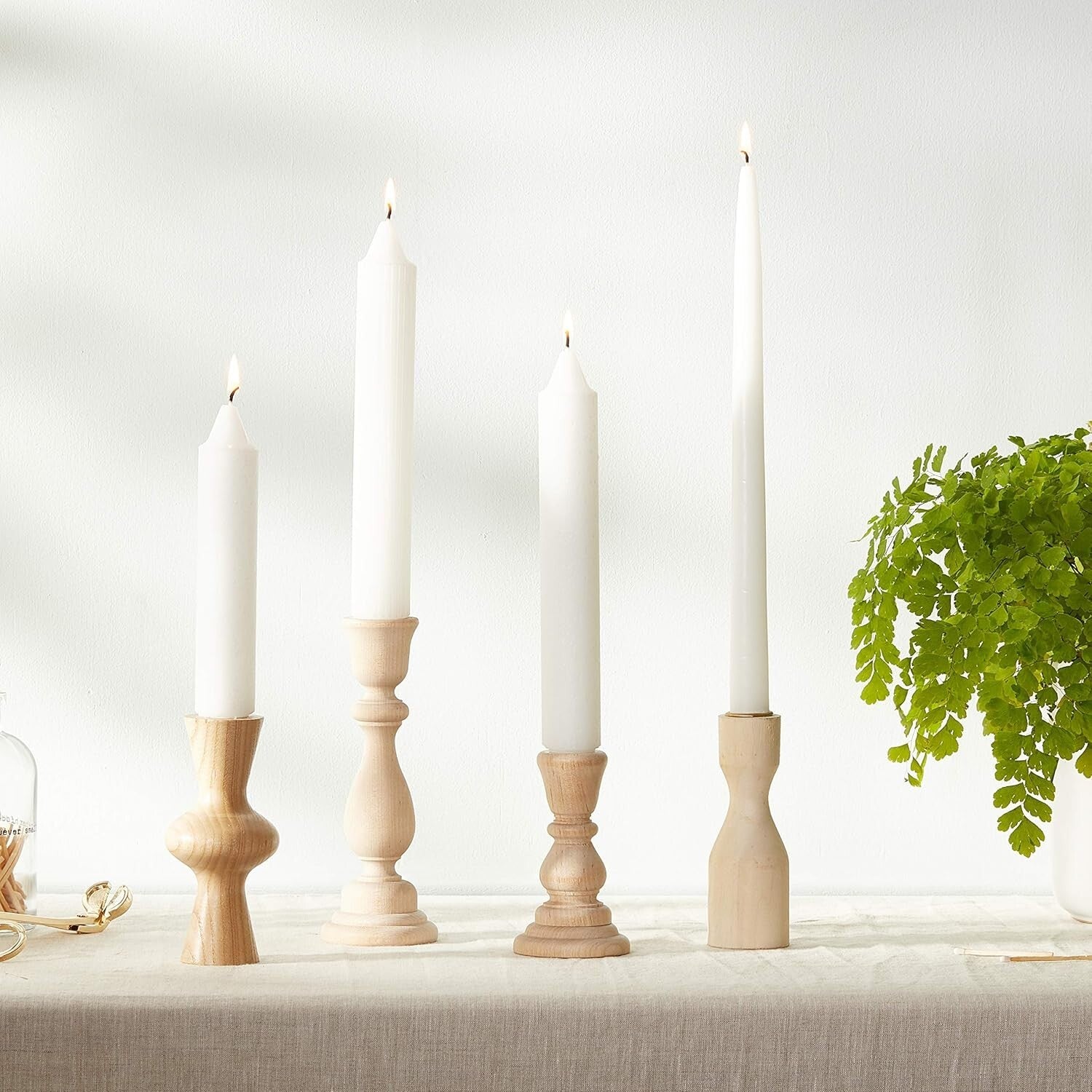Elegant Unscented Timberline 9-Inch Dinner Candles - 4-Count, Dripless & Clean