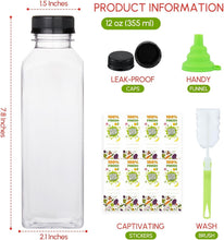 Load image into Gallery viewer, Reusable 16oz Clear Plastic Bottles with Caps - Perfect for Juicing &amp; Smoothies