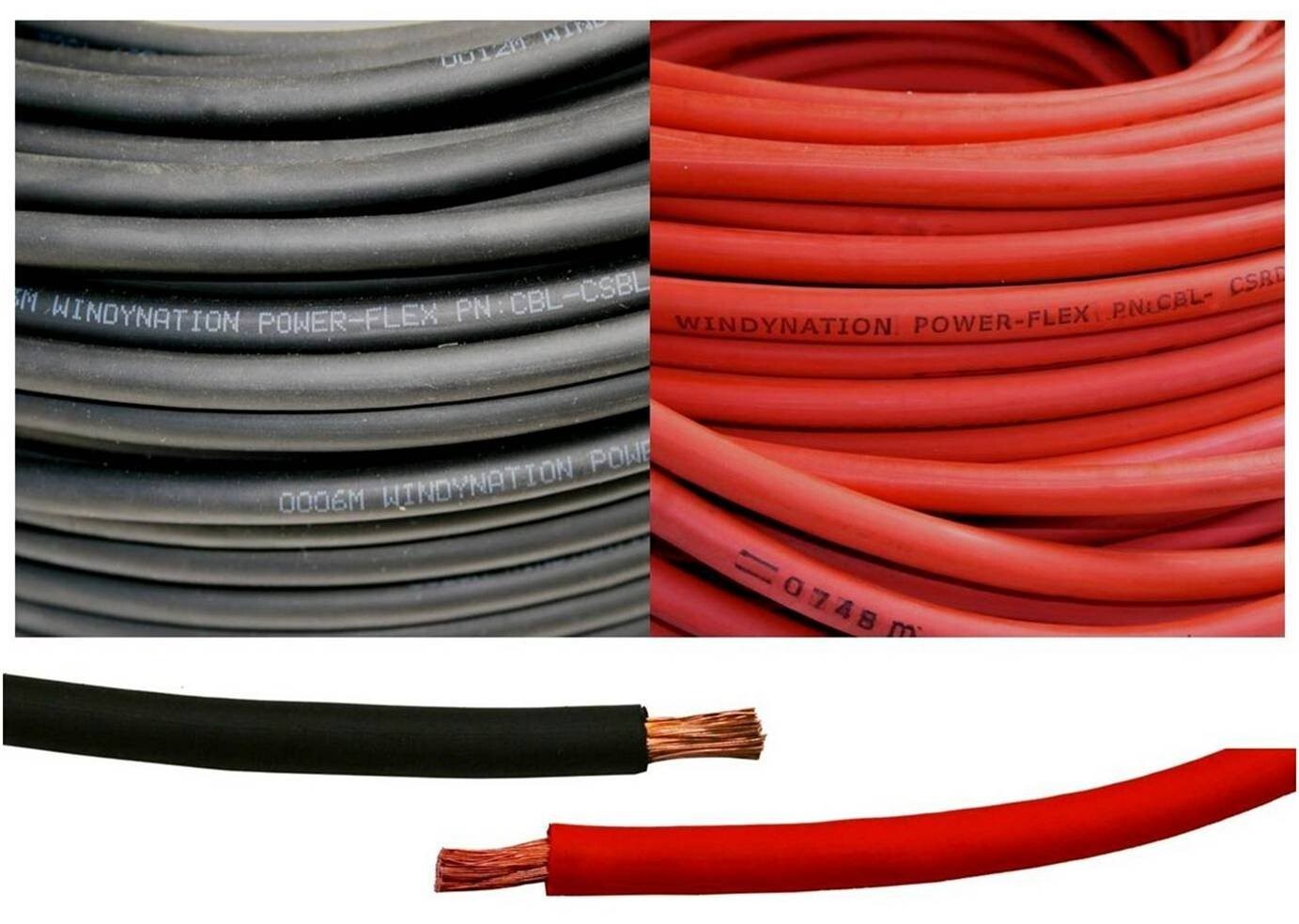 Heavy-Duty 1/0 Gauge 50ft Total Copper Battery Cable for Automotive & Solar Use