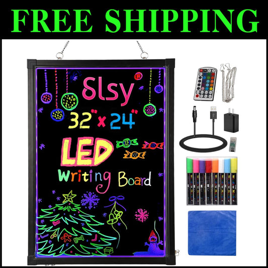 Versatile LED Message Board: 28'' x 20'' Erasable Sign with Remote Control