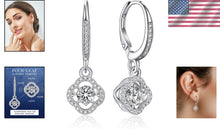 Load image into Gallery viewer, Luxurious 925 Silver Moissanite Dangle Earrings – Birthday and Valentine’s Gift