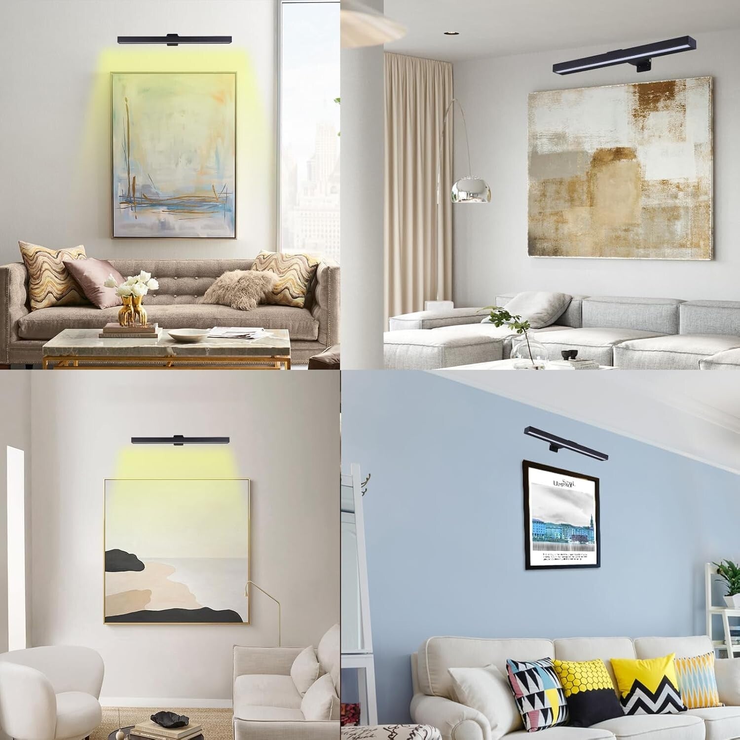 Rechargeable Battery-Operated LED Picture Light with Timer - 3 Colors, 2-Pack