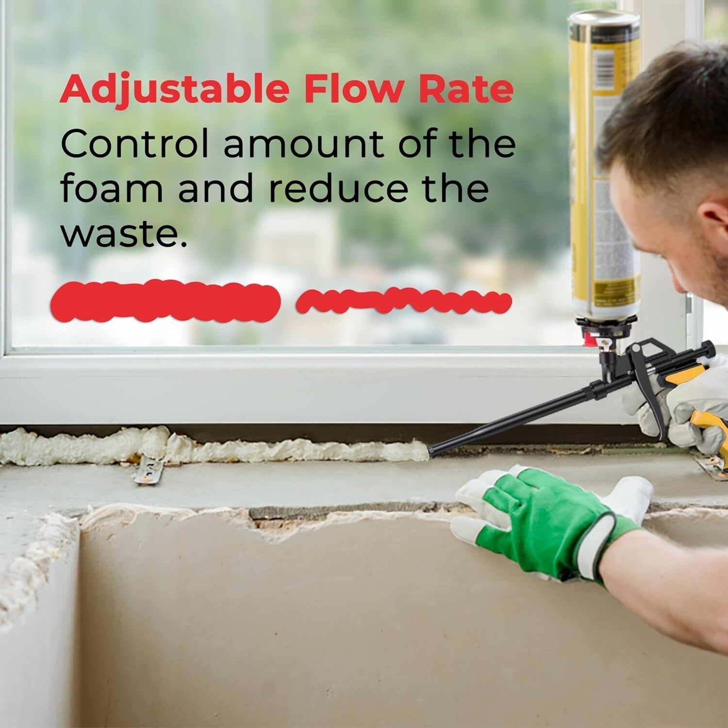 Durable Foam Spray Gun Insulation - 2 Pack with Ergonomic Grip & No Mess Closure