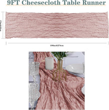 Load image into Gallery viewer, Romantic 12 Pack Gauze Table Runners in Dusty Pink - Rustic Wedding Essentials