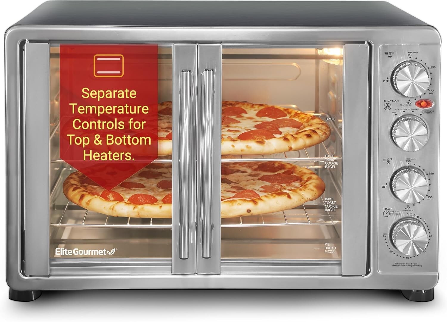 18-Slice French Door Convection Oven - Ultimate Rotisserie & Baking Appliance
