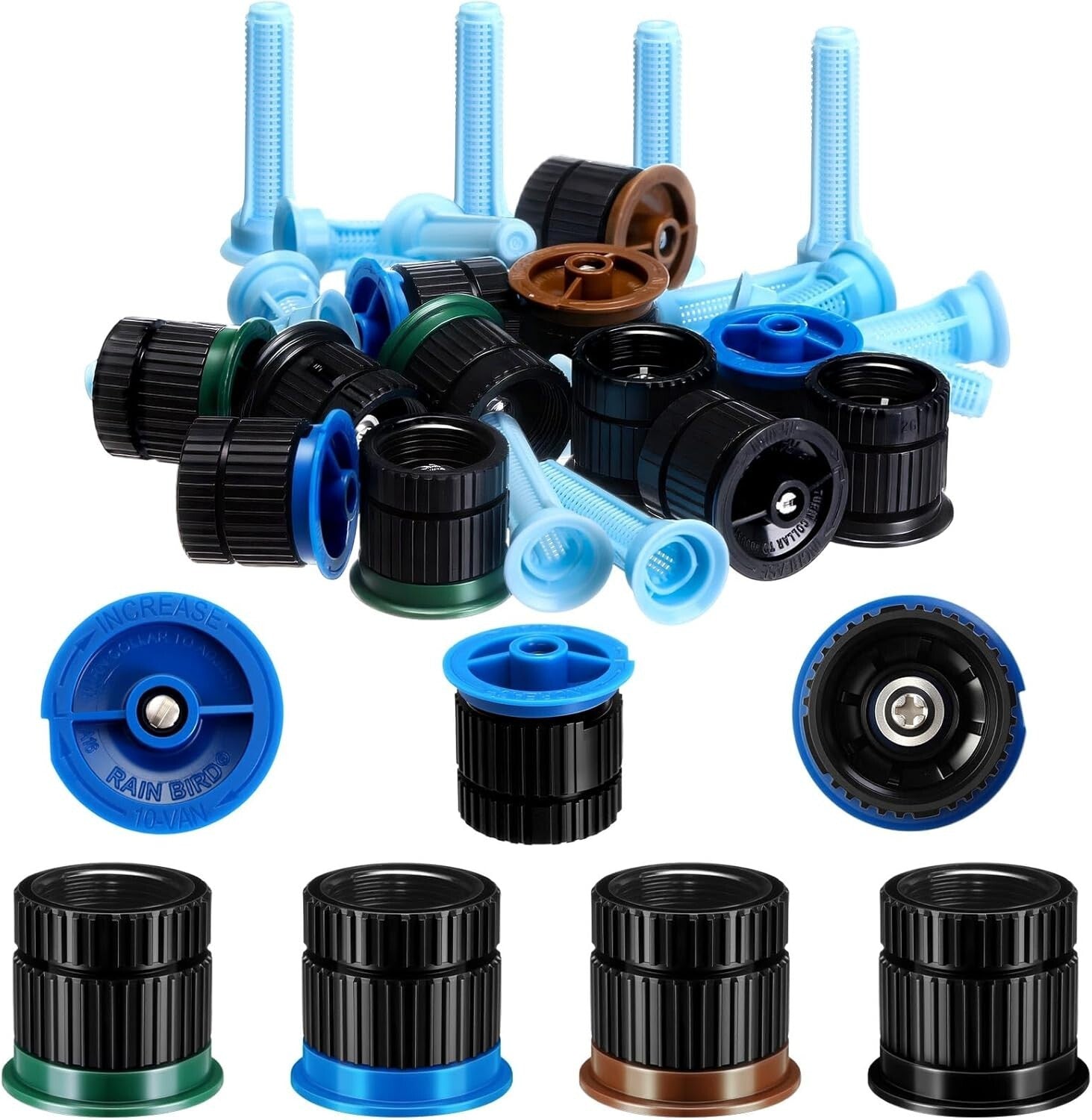 Adjustable 16-Pcs Nozzle Set for Rainbird and Hunter Sprinklers - 8-15 Van