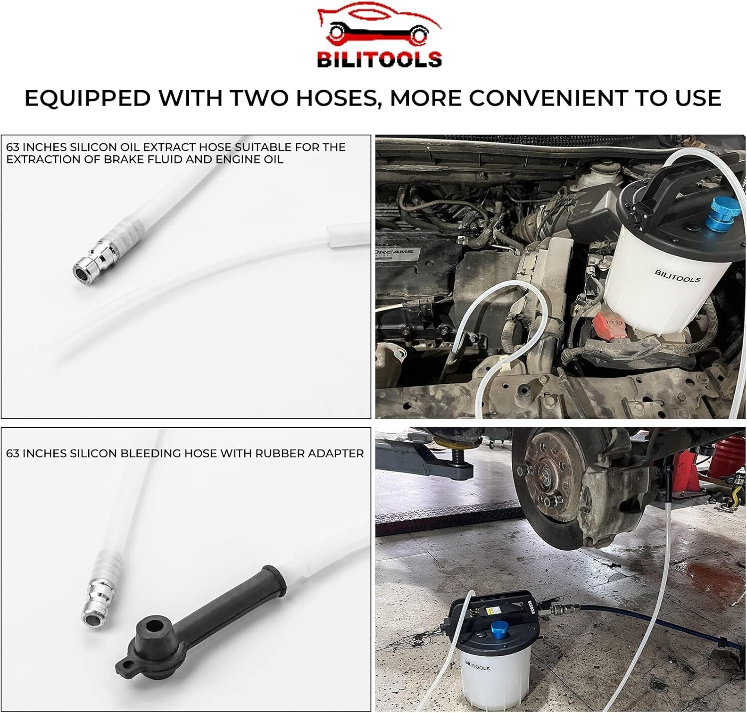 Lightweight 3L Pneumatic Brake & Clutch Bleeder Tool with Flexible Hose