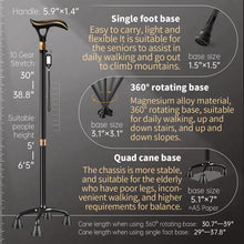 Load image into Gallery viewer, Multi-Purpose Telescopic Walking Cane - Adjustable Height with Emergency Alarm