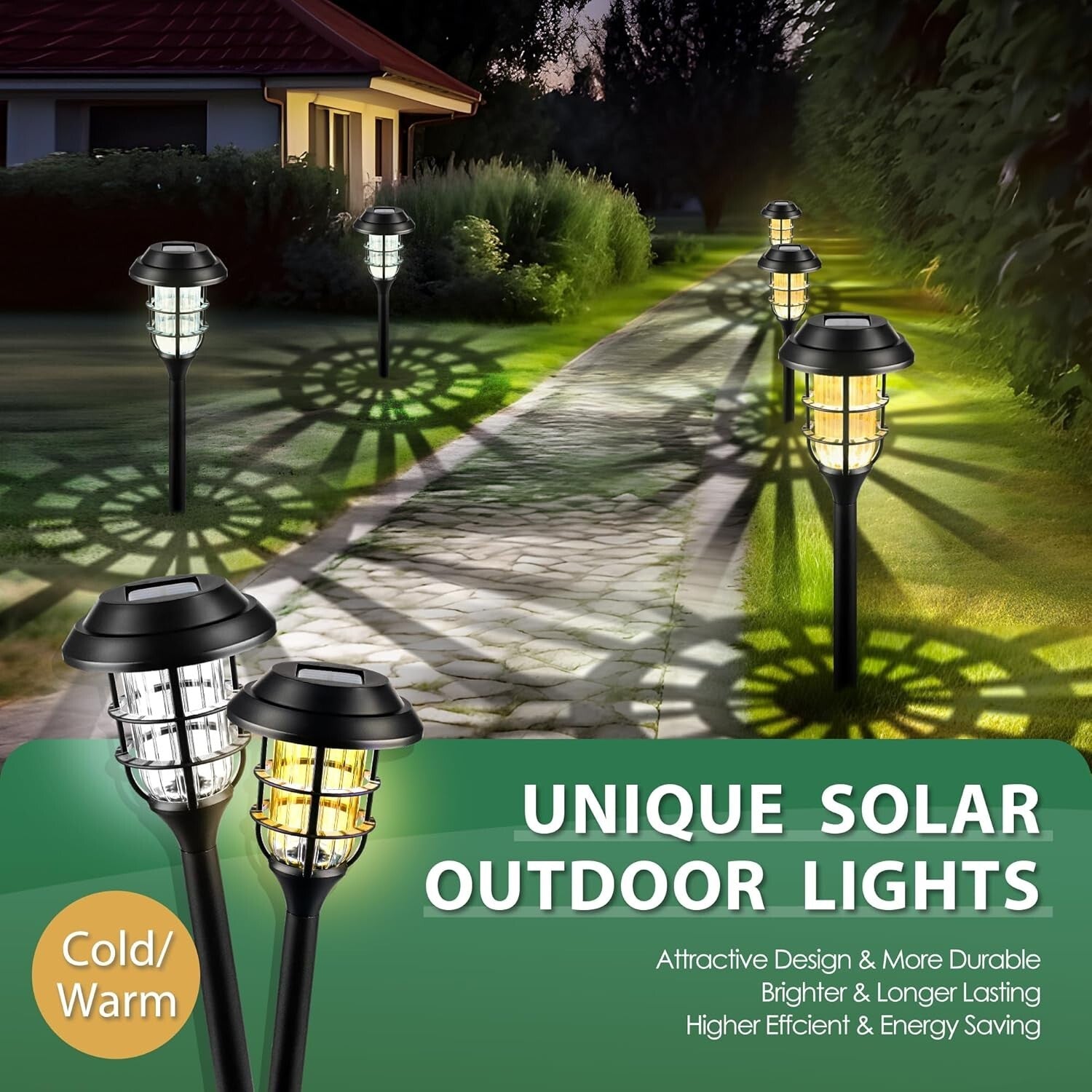 Stylish Solar Path Lighting - 12 Pack LED with Unique Design for Outdoors