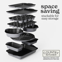 Load image into Gallery viewer, Nesting Nonstick Bakeware Set - 10 Pieces with Silicone Handles for Easy Baking