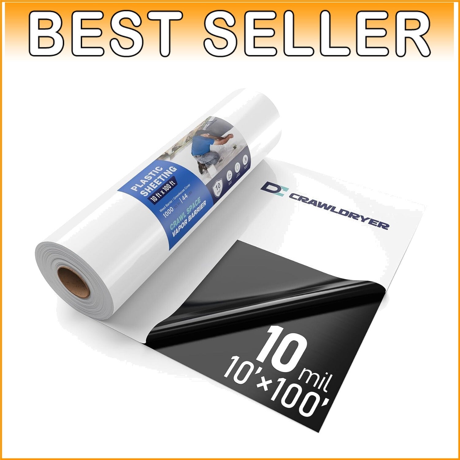 Multi-Purpose 10 Mil Heavy-Duty Plastic Sheeting - Ideal for Crawl Spaces & More