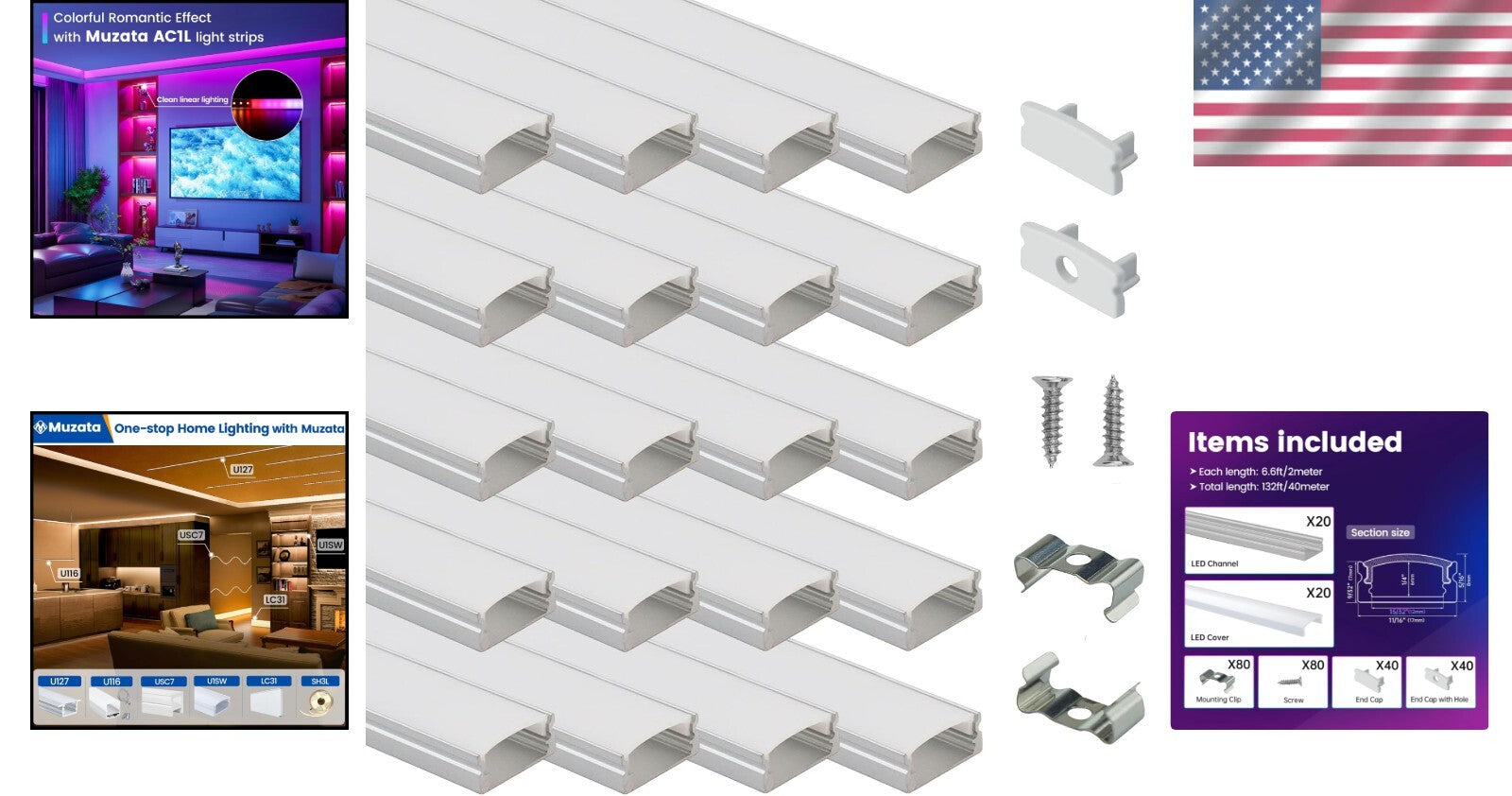 Customized 20-Pack 6.6FT LED Channels with Milky White Finish for Elegant Spaces