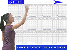 Load image into Gallery viewer, Massive 48in x 72in Dry Erase Calendar - Ideal for Academic and Office Use