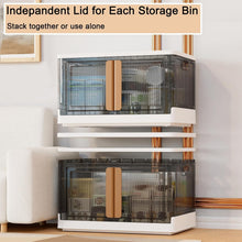 Load image into Gallery viewer, 400Qt (4x100Qt) Stackable Plastic Storage Bins with Wheels for Easy Access