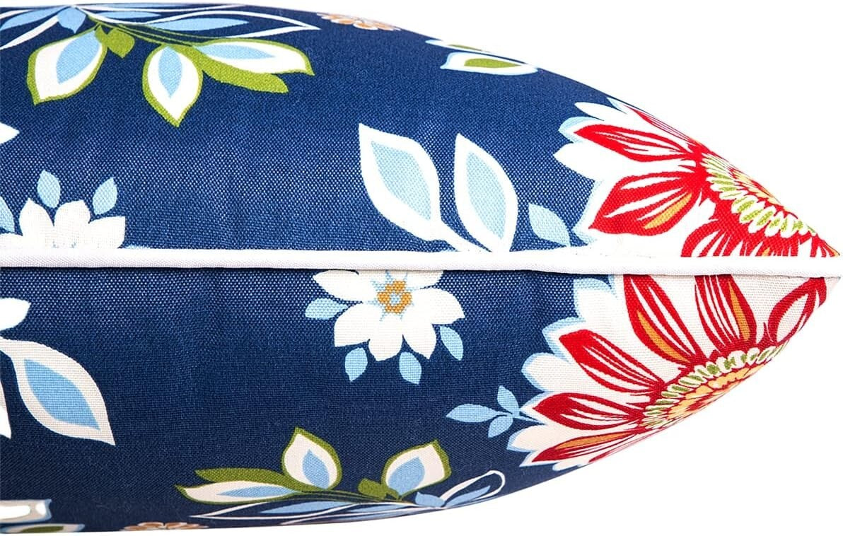 Elegant Waterproof Outdoor Throw Pillows Set of 2 - 12x20 Inch Lumbar Cushions