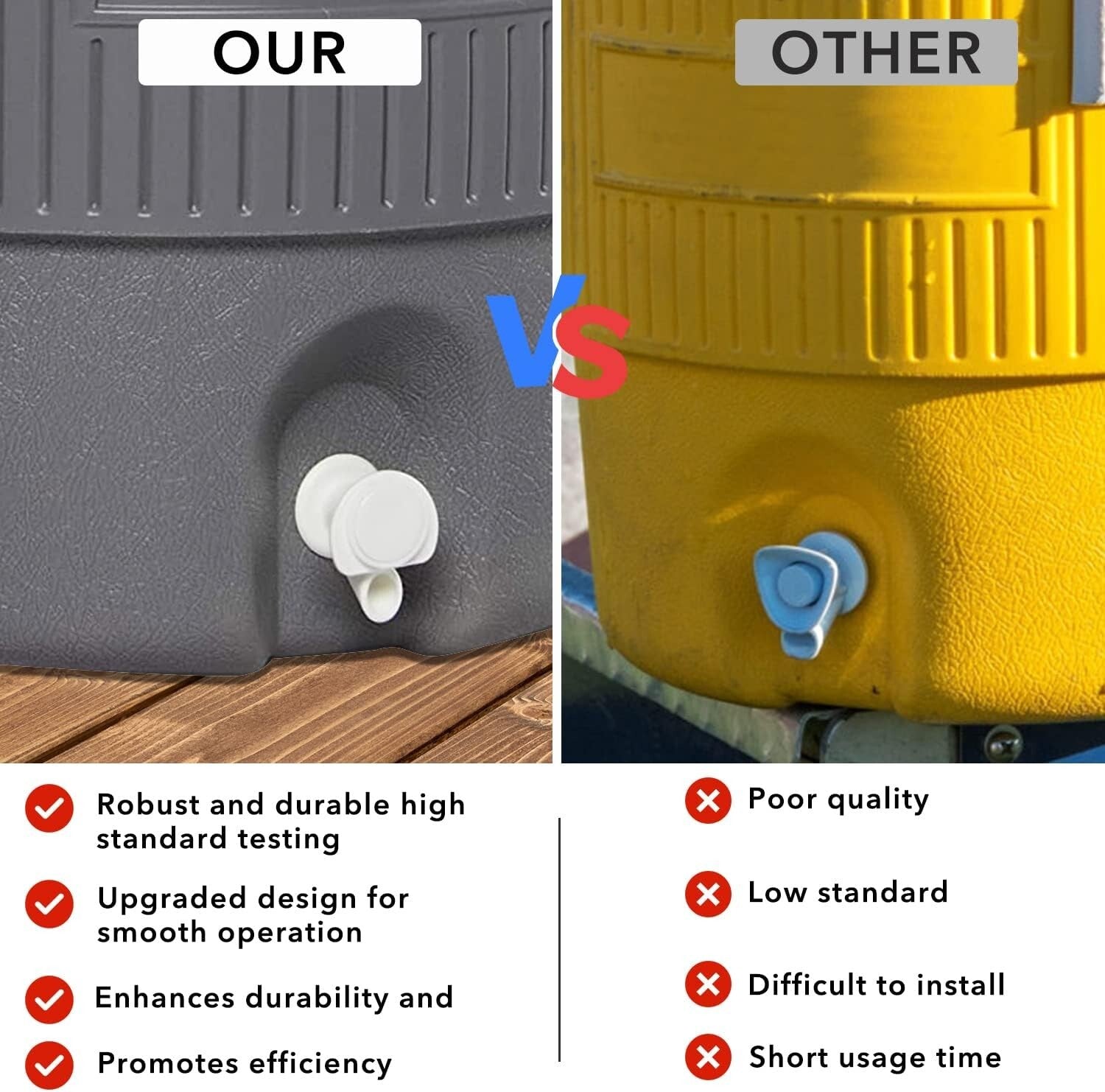 Durable Push-Button Spigot Replacement for Igloo Water Coolers, 30 Pieces