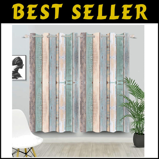 Colorful Vintage Farmhouse Window Drapes - Soft Blackout Room Darkening Panels