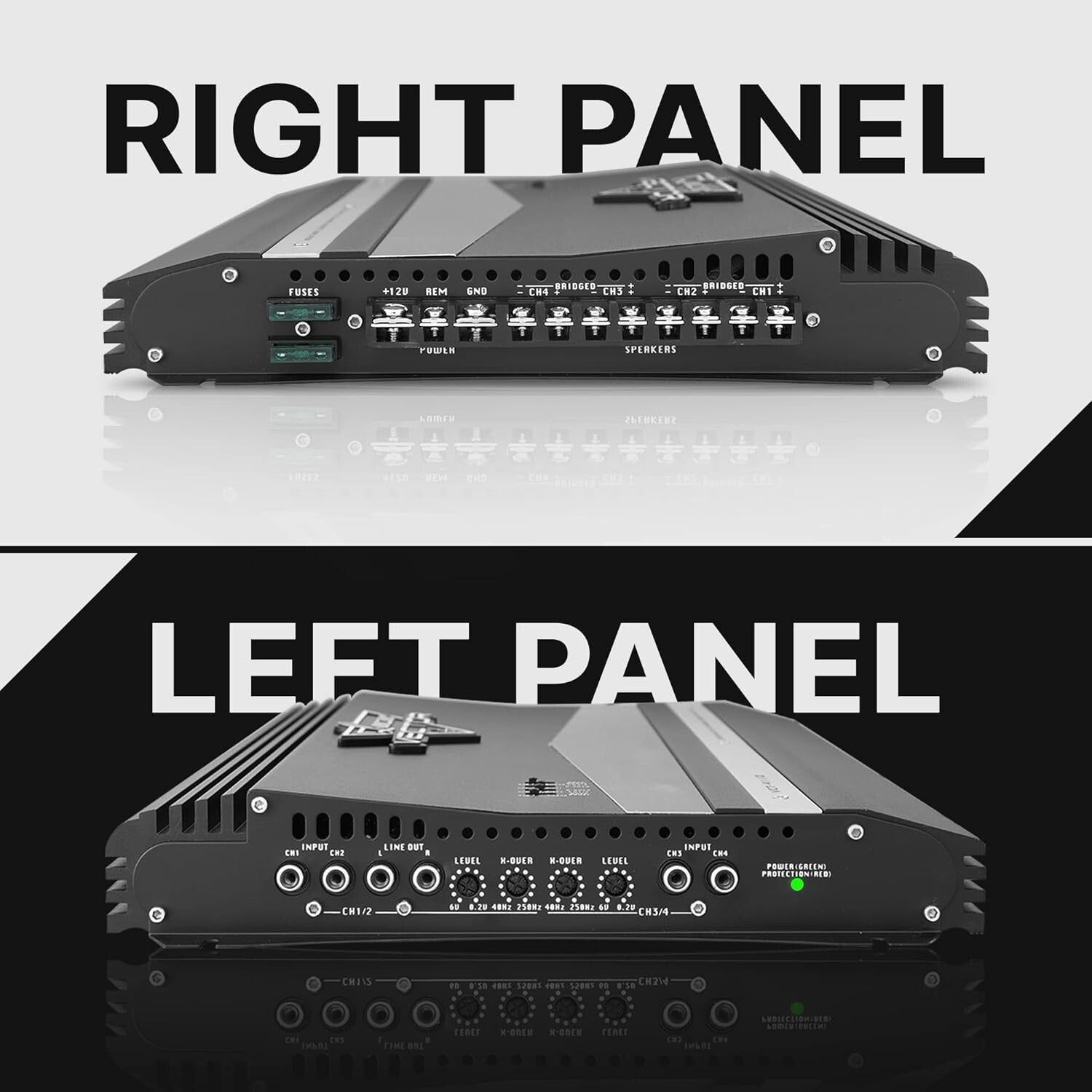 Slim Design 2000 Watt 4 Channel Amplifier - High Power & Versatile Sound Control