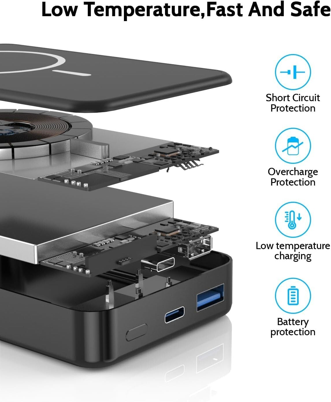 Stylish Aluminum Magnetic Charger: 26800mAh Wireless Bank for iPhone 12/13/14