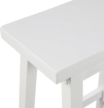 Load image into Gallery viewer, Set of 2 Solid Wood Saddle-Seat Kitchen Barstools - 24 inch White Counter Height