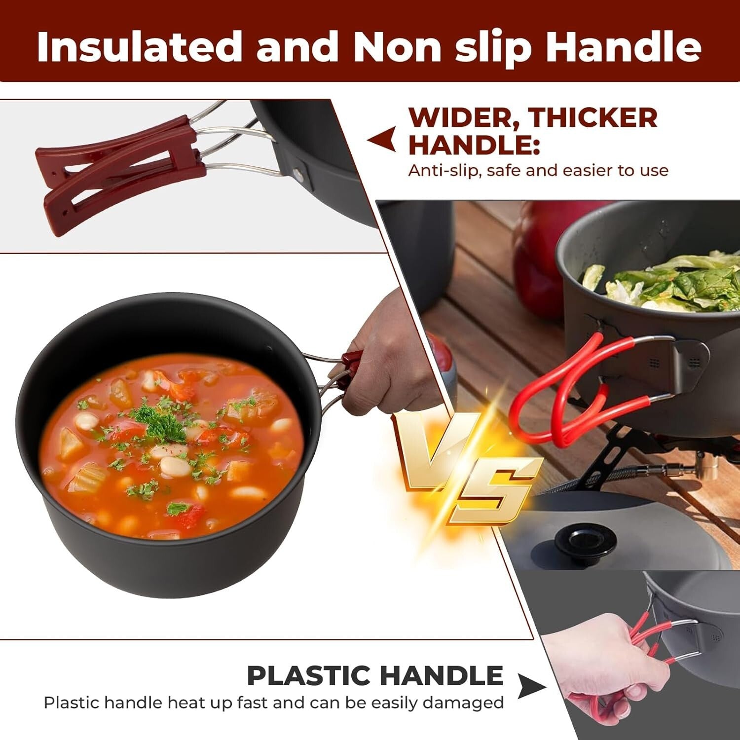 Durable Aluminum Backpacking Cook Set - 13 Pieces for Outdoor Adventures