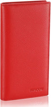 Load image into Gallery viewer, Luxury Bifold Wallet in Pebbled Red Italian Calfskin with 15 Card Slots