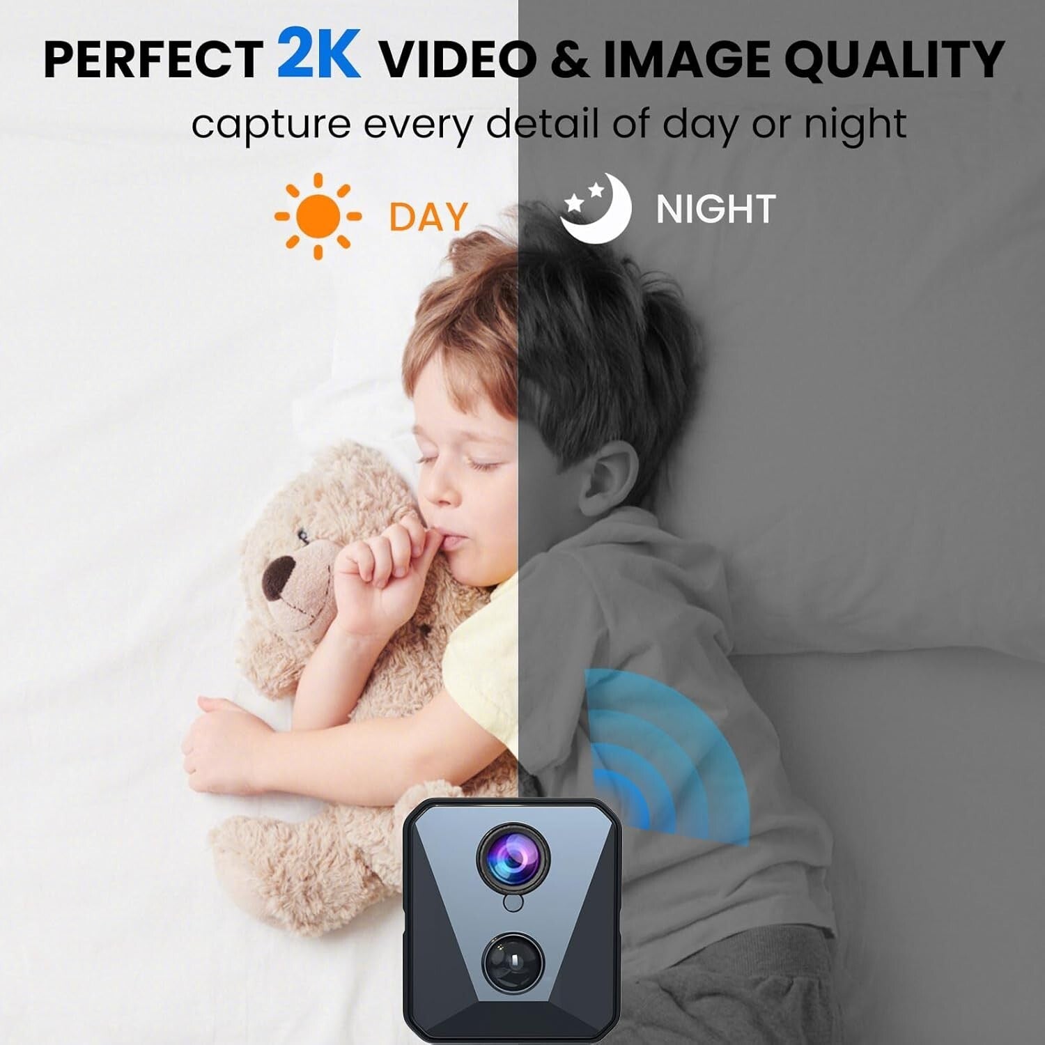 Compact 4K Wireless Surveillance Camera with Night Vision & Motion Detection