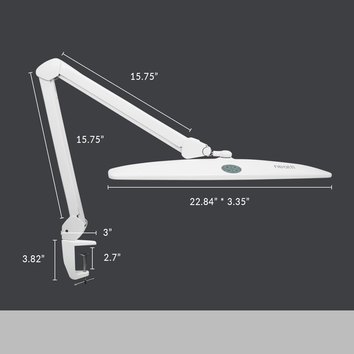 Lacquered LED Task Lamp - 84PS SMD, 3 Modes, Clamp Mount for Home & Office