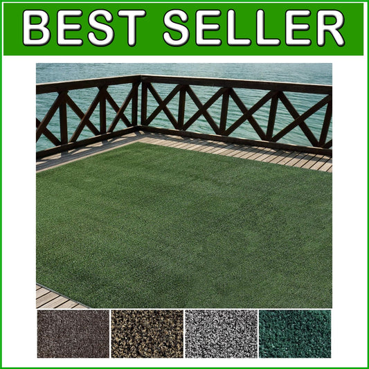 Lightweight and UV-Stabilized 12' x 10' Synthetic Grass Carpet - Fray-Free Edges