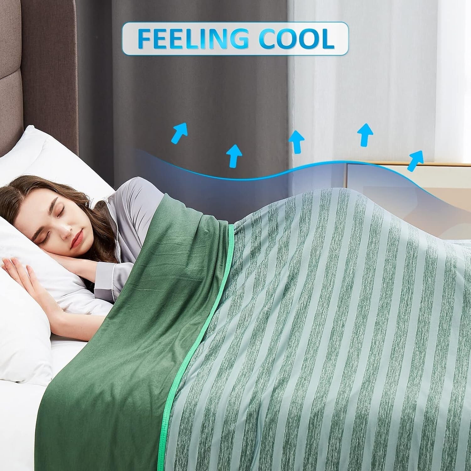 90"x90" Queen Size Cooling Blanket for Hot Sleepers - Ultra Breathable Comfort