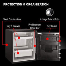 Load image into Gallery viewer, Durable Black Fireproof &amp; Waterproof Safe with Combo Lock - 1-Hour Protection
