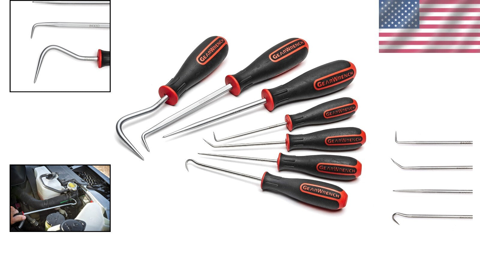 Automotive Specialty Hooks & Picks 7-Piece Set - Ergonomic, Durable & Waterproof