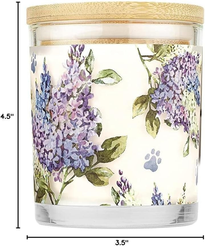 Scented Soy Candles for Pet Lovers - 2 Pack Lilac Garden Odor Eliminator