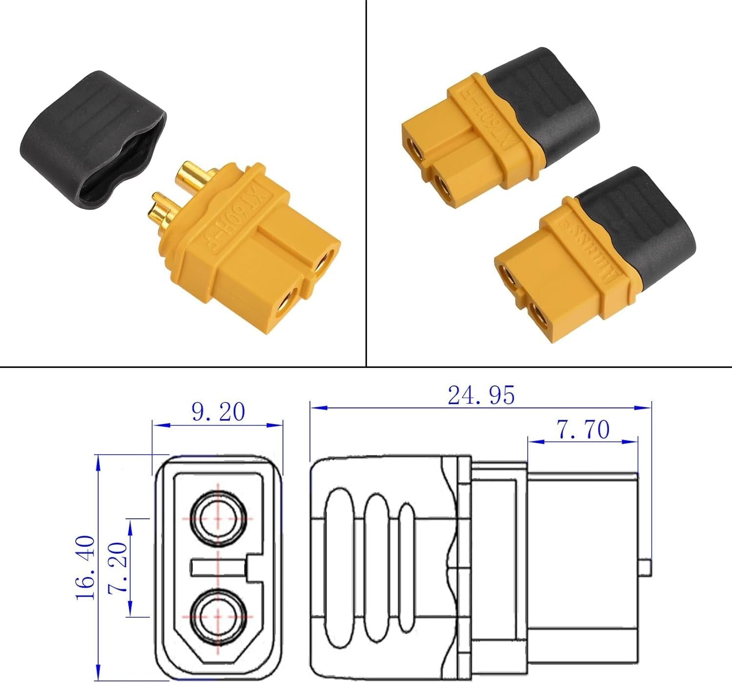Durable 100FT XT60 to XT60 Solar Panel Connector Cable - High Conductivity
