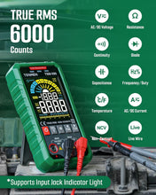 Load image into Gallery viewer, Green Smart Multimeter with Live Wire Detection &amp; Temperature Measurement
