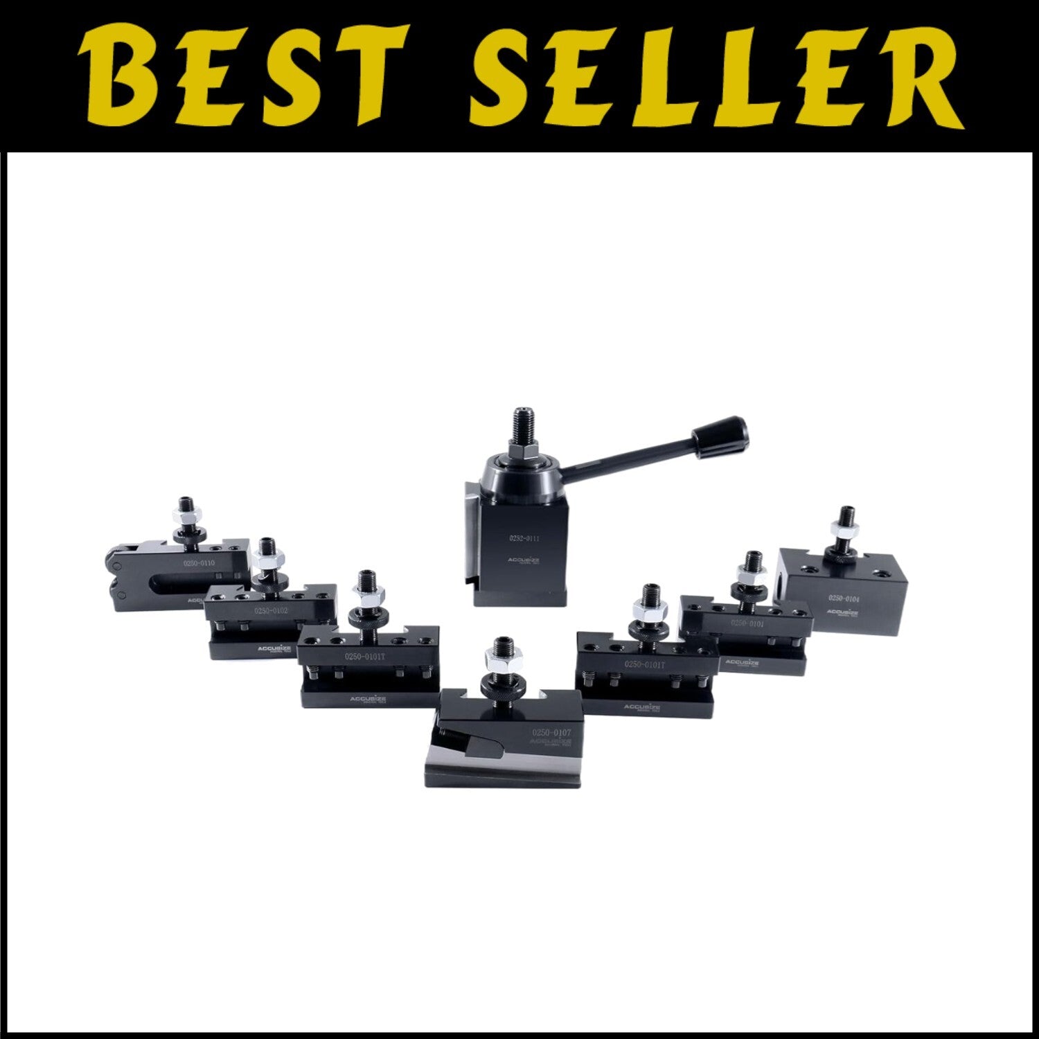 8-Piece Hardened Steel Quick Change Tool Post Set for Versatile Lathe Operations