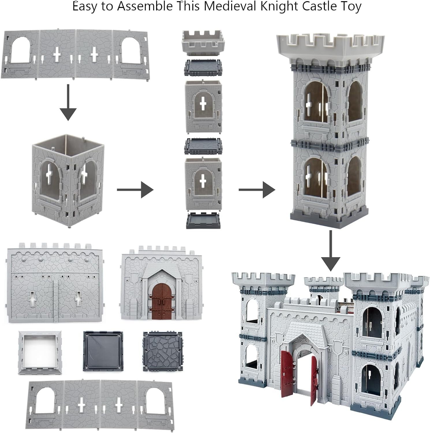 Sturdy Knight Castle Toy with 36 Figures and 8 Cavalries - Ultimate Battle Set