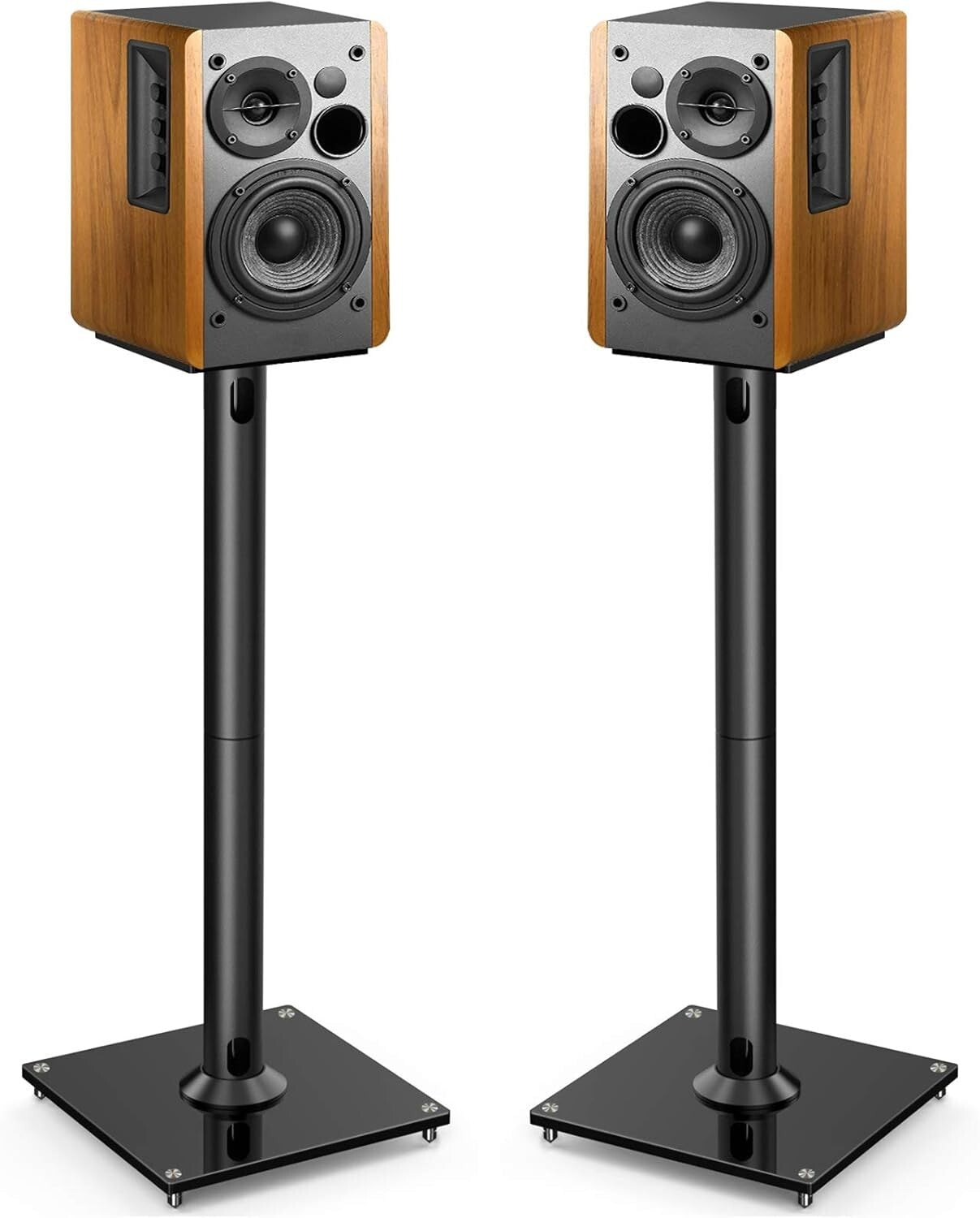 Durable Adjustable Speaker Stands with Cable Management - Perfect for Your Home