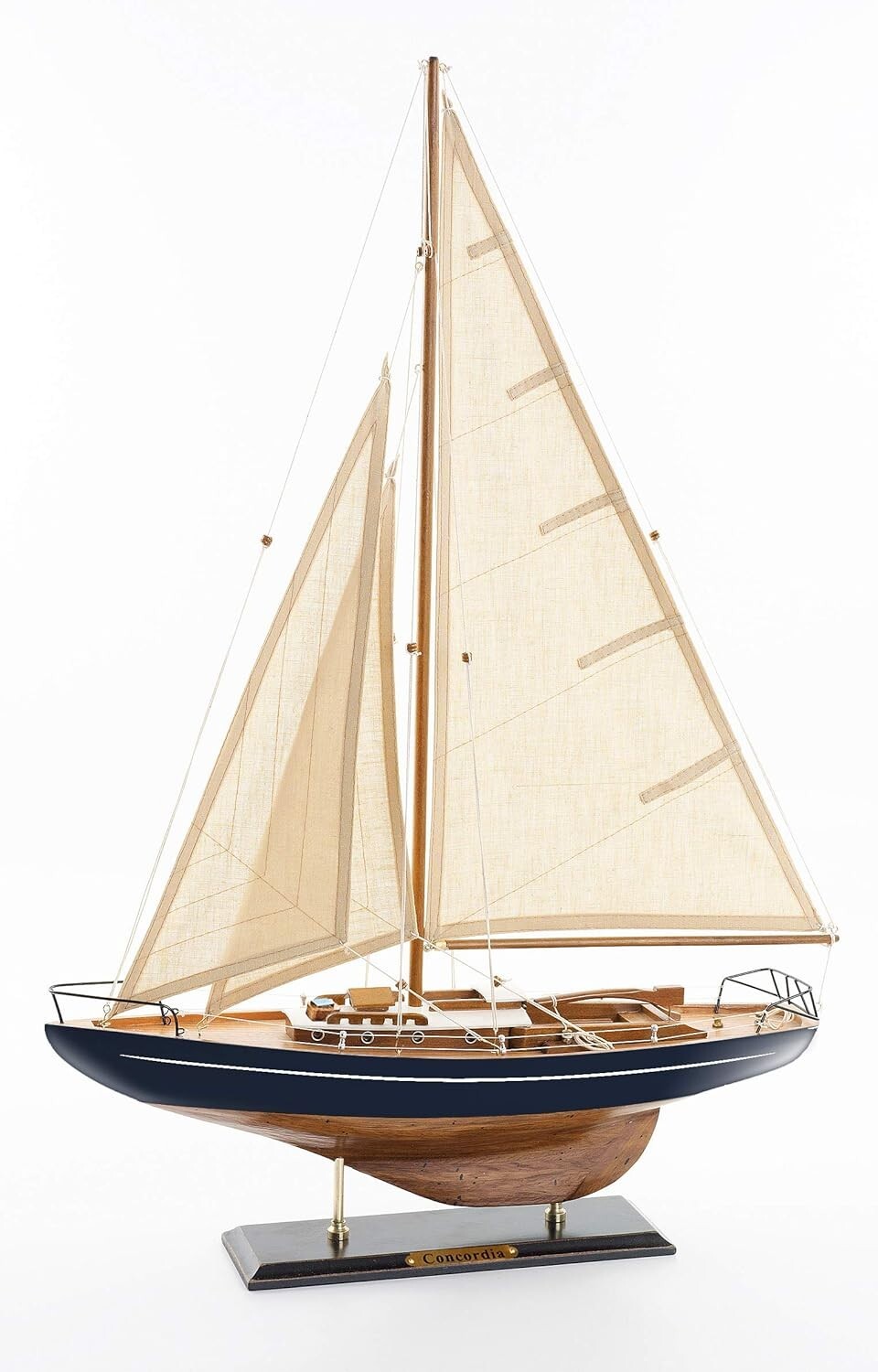 Beautifully Detailed Large Wooden Sailboat Model with Assembly Instruction