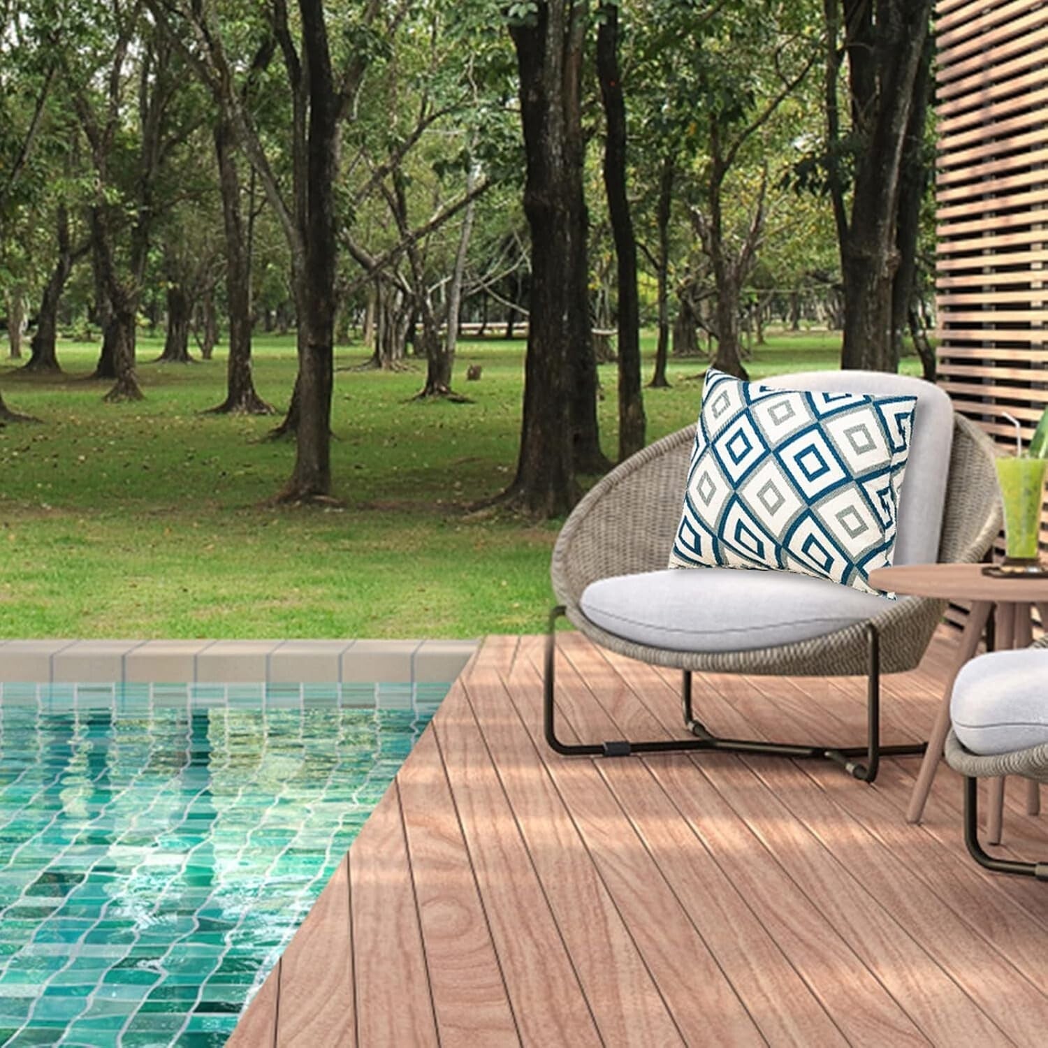 Durable Outdoor Pillows 18x18 - Waterproof and Machine Washable Set of 2