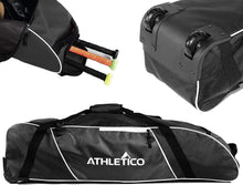 Load image into Gallery viewer, Versatile Rolling Bat Bag with Extra Pockets - Ideal for Baseball &amp; Softball