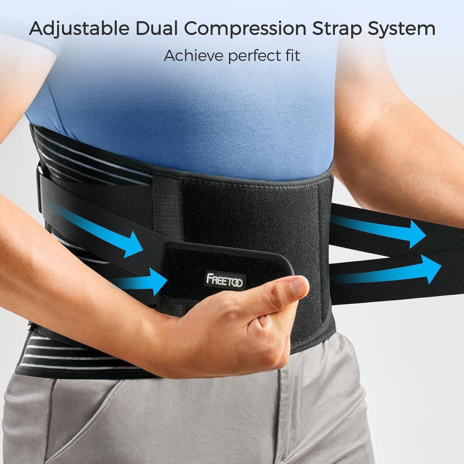 Durable Back Brace with 16-Hole Mesh for Pain Relief - Comfortable Fit for All