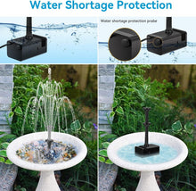 Load image into Gallery viewer, DIY Solar Water Pump Kit for Bird Baths with Long Cable &amp; Multiple Spray Options